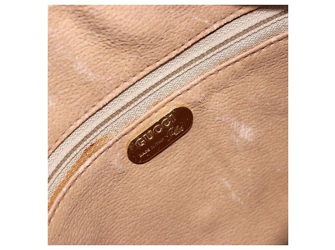 Bolso de hombro GUCCI GG Plus Supreme de cuero PVC beige y dorado Auth 156789 - vista 17