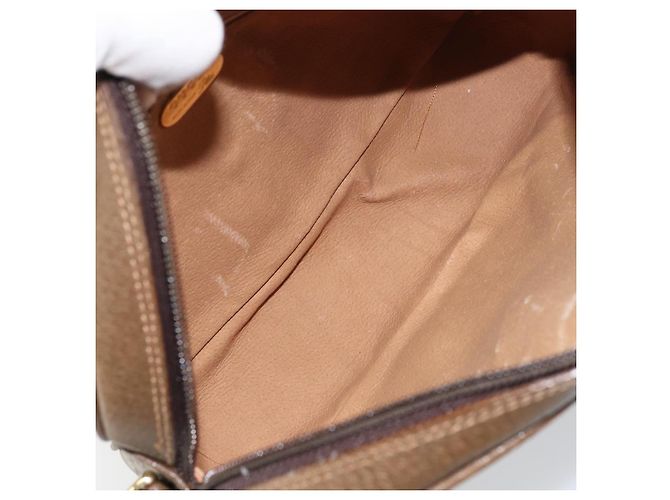 Bolso de hombro GUCCI GG Plus Supreme de cuero PVC beige y dorado Auth 156789 - vista 18