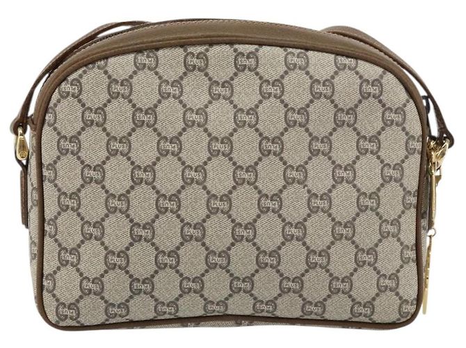 Bolso de hombro GUCCI GG Plus Supreme de cuero PVC beige y dorado Auth 156789 - vista 3