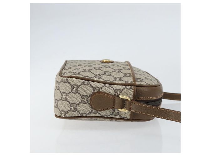 Bolso de hombro GUCCI GG Plus Supreme de cuero PVC beige y dorado Auth 156789 - vista 4