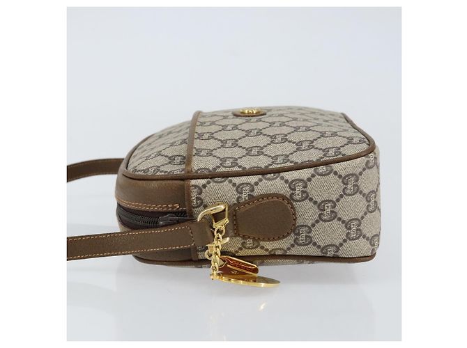 Bolso de hombro GUCCI GG Plus Supreme de cuero PVC beige y dorado Auth 156789 - vista 5