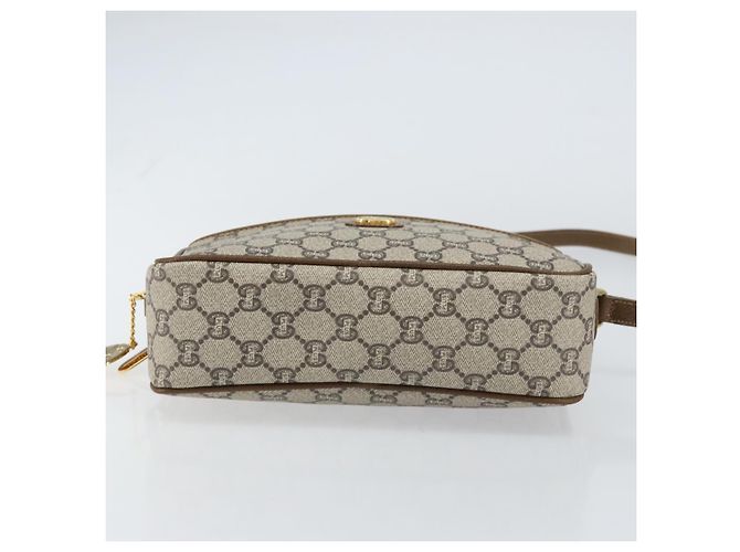 Bolso de hombro GUCCI GG Plus Supreme de cuero PVC beige y dorado Auth 156789 - vista 9