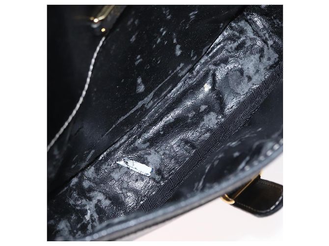 LOEWE Bolsa de Ombro Anagram Couro Preto Dourado Auth ep12382 - vista 11