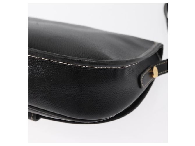 LOEWE Bolsa de Ombro Anagram Couro Preto Dourado Auth ep12382 - vista 16