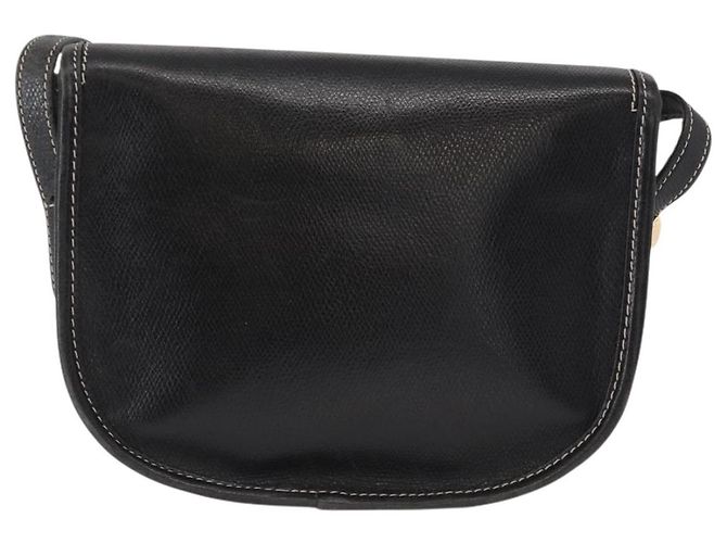 LOEWE Bolsa de Ombro Anagram Couro Preto Dourado Auth ep12382 - vista 2