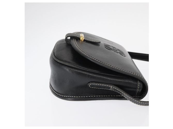 LOEWE Bolsa de Ombro Anagram Couro Preto Dourado Auth ep12382 - vista 3