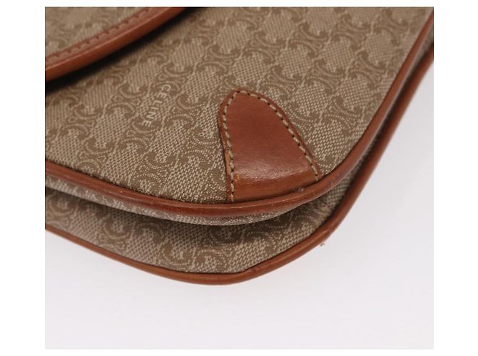Céline Borsa a Spalla in Tela Macadam CELINE PVC Beige Oro Auth ki6223 D'oro - vista 10