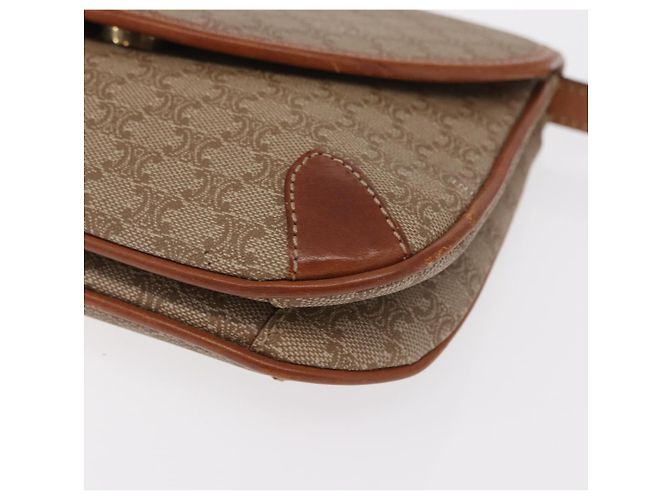 Céline Borsa a Spalla in Tela Macadam CELINE PVC Beige Oro Auth ki6223 D'oro - vista 11