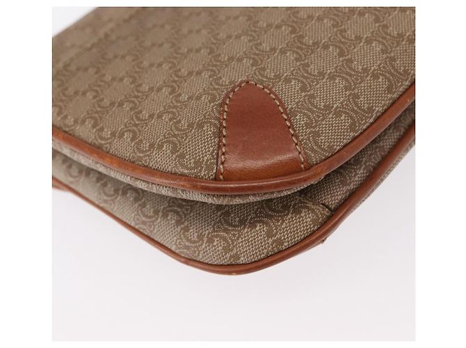 Céline Borsa a Spalla in Tela Macadam CELINE PVC Beige Oro Auth ki6223 D'oro - vista 12