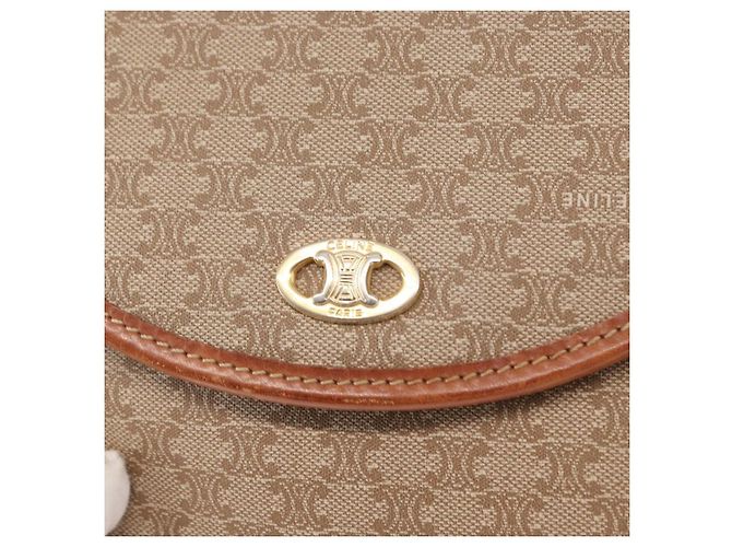 Céline Borsa a Spalla in Tela Macadam CELINE PVC Beige Oro Auth ki6223 D'oro - vista 14