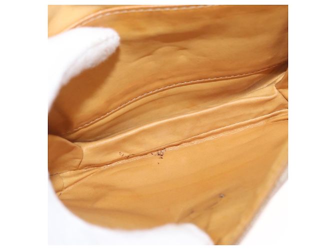 Céline Borsa a Spalla in Tela Macadam CELINE PVC Beige Oro Auth ki6223 D'oro - vista 17
