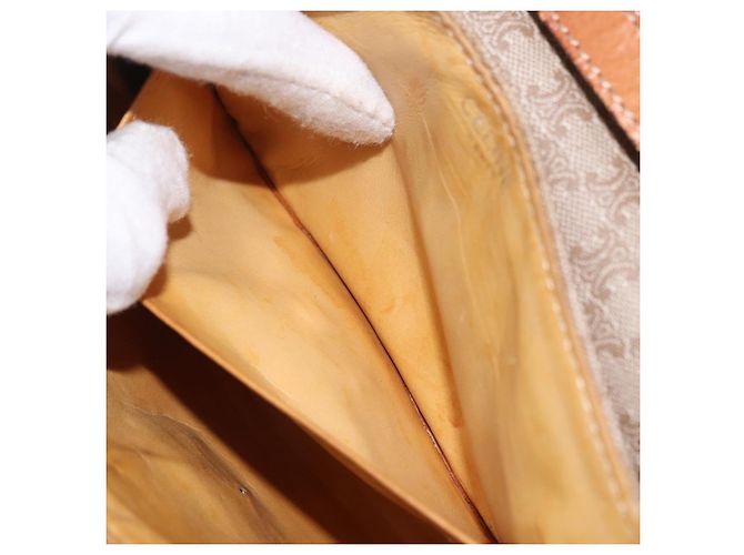 Céline Borsa a Spalla in Tela Macadam CELINE PVC Beige Oro Auth ki6223 D'oro - vista 20