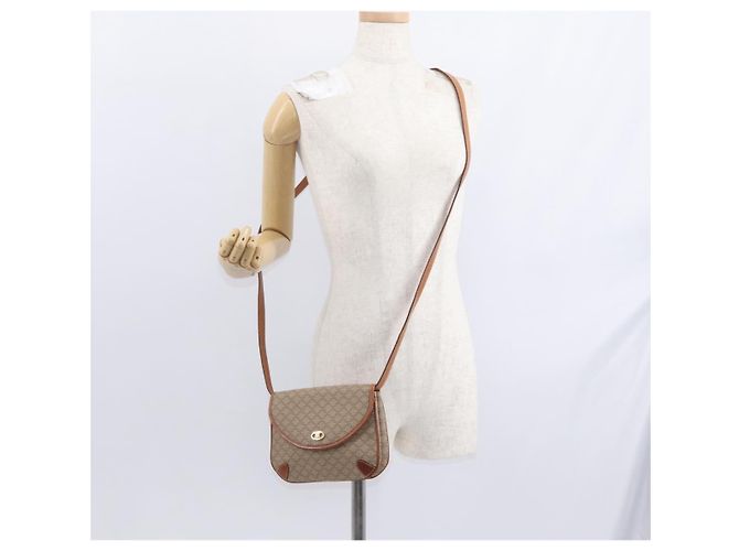 Céline Borsa a Spalla in Tela Macadam CELINE PVC Beige Oro Auth ki6223 D'oro - vista 21