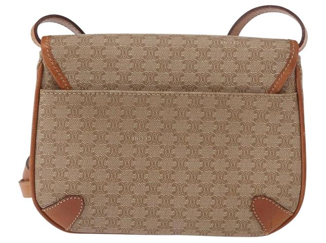 Céline Borsa a Spalla in Tela Macadam CELINE PVC Beige Oro Auth ki6223 D'oro - vista 3