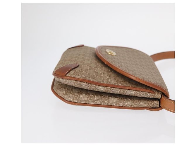 Céline Borsa a Spalla in Tela Macadam CELINE PVC Beige Oro Auth ki6223 D'oro - vista 4