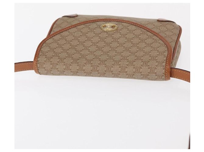 Céline Borsa a Spalla in Tela Macadam CELINE PVC Beige Oro Auth ki6223 D'oro - vista 6