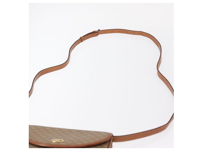 Céline Borsa a Spalla in Tela Macadam CELINE PVC Beige Oro Auth ki6223 D'oro - vista 8