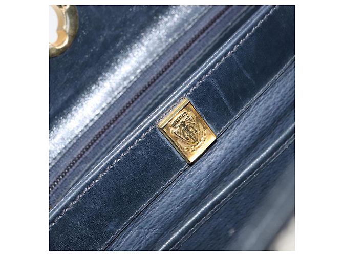 Gucci Borsa a Spalla GG Supreme in PVC Navy Gold 001 085 1368 Auth 158804 - vista 15