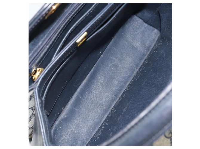 Gucci Borsa a Spalla GG Supreme in PVC Navy Gold 001 085 1368 Auth 158804 - vista 16