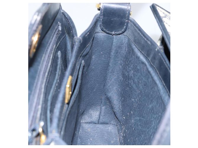 Gucci Borsa a Spalla GG Supreme in PVC Navy Gold 001 085 1368 Auth 158804 - vista 17