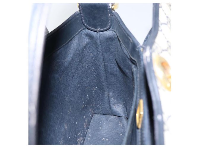 Gucci Borsa a Spalla GG Supreme in PVC Navy Gold 001 085 1368 Auth 158804 - vista 18