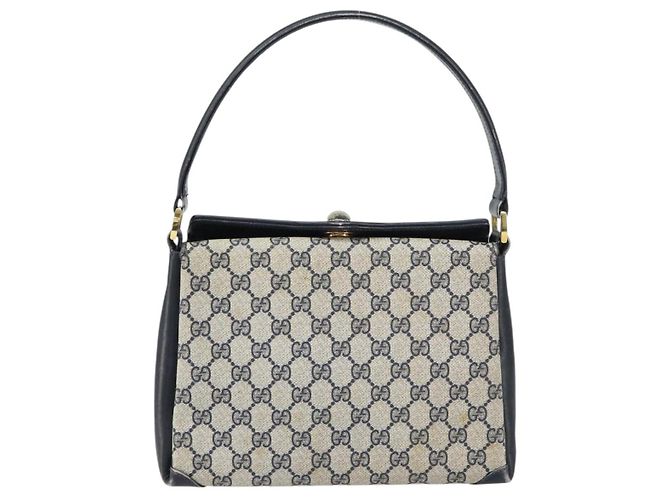 Gucci Borsa a Spalla GG Supreme in PVC Navy Gold 001 085 1368 Auth 158804 - vista 2