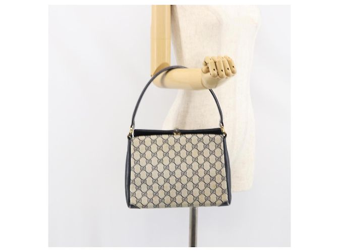 Gucci Borsa a Spalla GG Supreme in PVC Navy Gold 001 085 1368 Auth 158804 - vista 24