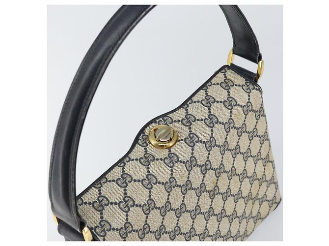 Gucci Borsa a Spalla GG Supreme in PVC Navy Gold 001 085 1368 Auth 158804 - vista 6