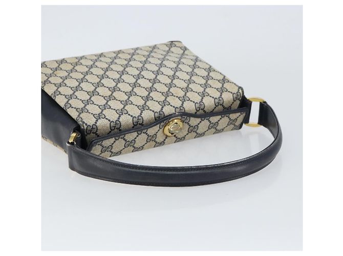 Gucci Borsa a Spalla GG Supreme in PVC Navy Gold 001 085 1368 Auth 158804 - vista 7