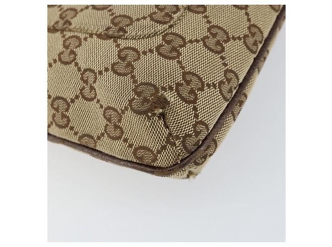 Borsa a Spalla GG Canvas Gucci Beige Argento 122793 Auth 156411 - vista 11