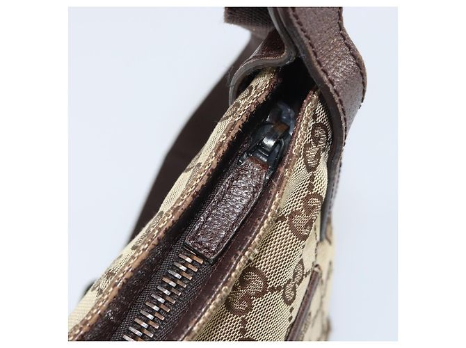 Borsa a Spalla GG Canvas Gucci Beige Argento 122793 Auth 156411 - vista 15