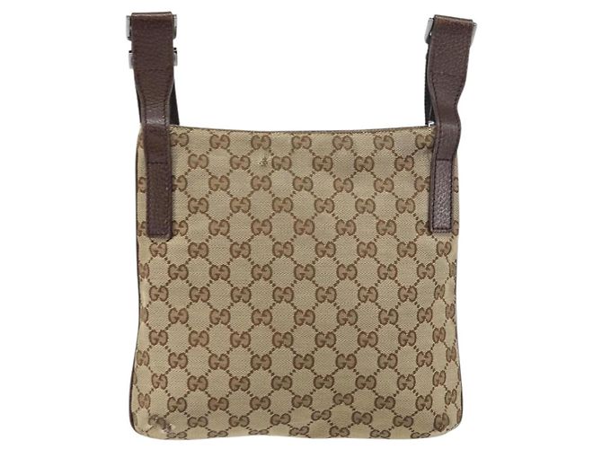 Borsa a Spalla GG Canvas Gucci Beige Argento 122793 Auth 156411 - vista 3