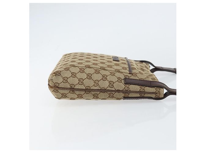 Borsa a Spalla GG Canvas Gucci Beige Argento 122793 Auth 156411 - vista 4