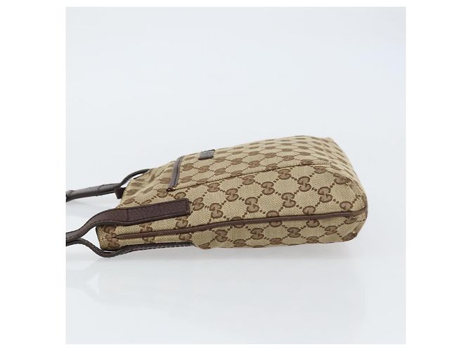 Borsa a Spalla GG Canvas Gucci Beige Argento 122793 Auth 156411 - vista 5