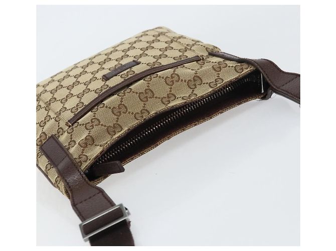 Borsa a Spalla GG Canvas Gucci Beige Argento 122793 Auth 156411 - vista 6