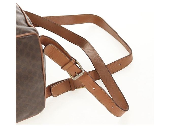 Céline CELINE Macadam Canvas Backpack PVC Leather Brown Gold Auth bs31713 Golden - view 12