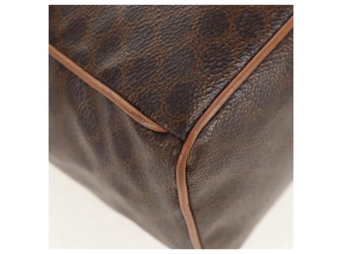 Céline CELINE Macadam Canvas Backpack PVC Leather Brown Gold Auth bs31713 Golden - view 14