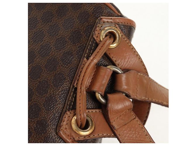 Céline CELINE Macadam Canvas Backpack PVC Leather Brown Gold Auth bs31713 Golden - view 18