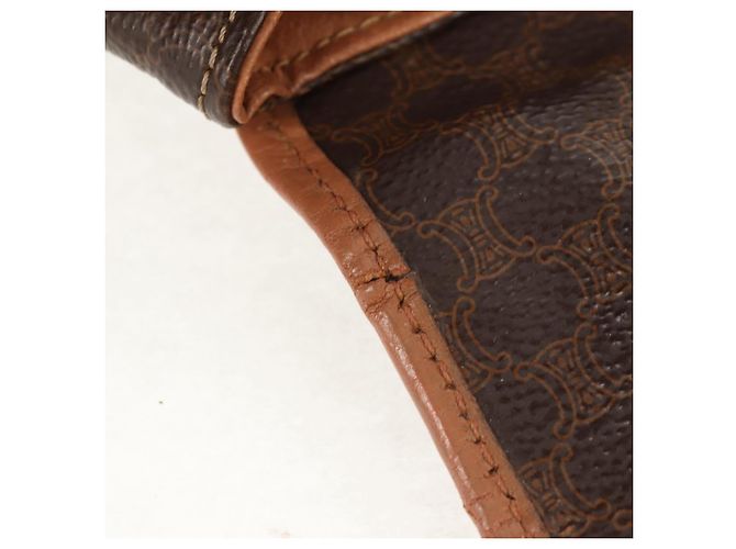 Céline CELINE Macadam Canvas Backpack PVC Leather Brown Gold Auth bs31713 Golden - view 24