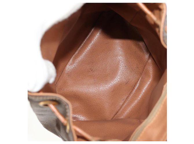 Céline CELINE Macadam Canvas Backpack PVC Leather Brown Gold Auth bs31713 Golden - view 27