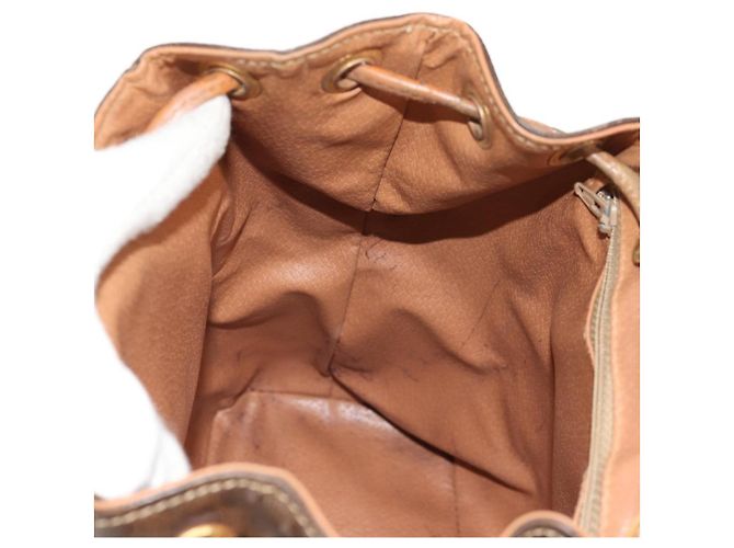 Céline CELINE Macadam Canvas Backpack PVC Leather Brown Gold Auth bs31713 Golden - view 28