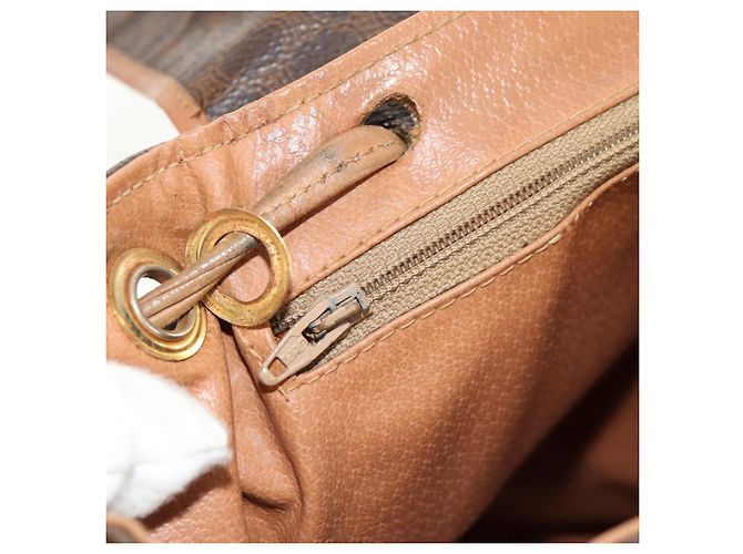 Céline CELINE Macadam Canvas Backpack PVC Leather Brown Gold Auth bs31713 Golden - view 30