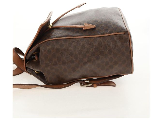 Céline CELINE Macadam Canvas Backpack PVC Leather Brown Gold Auth bs31713 Golden - view 4