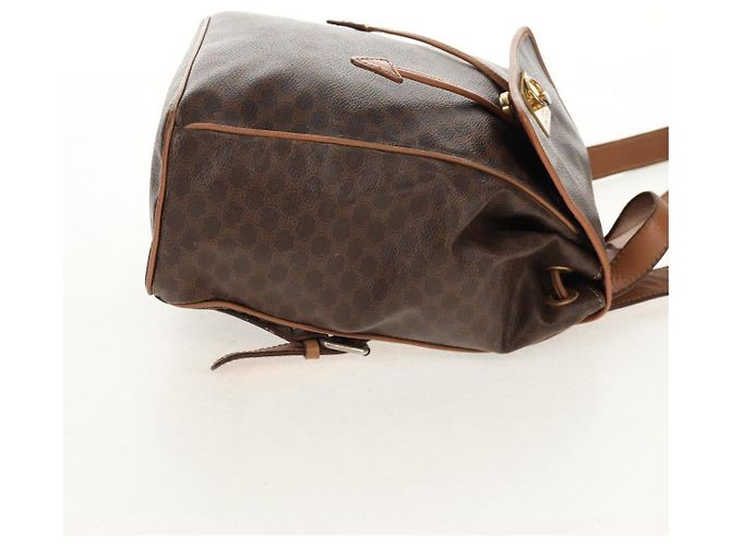 Céline CELINE Macadam Canvas Backpack PVC Leather Brown Gold Auth bs31713 Golden - view 5