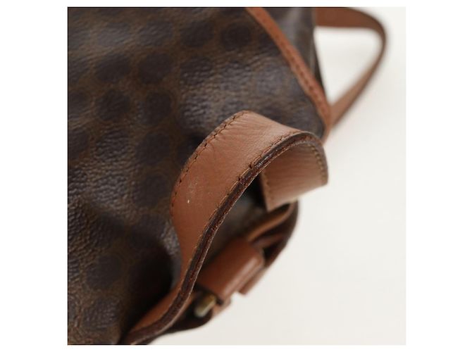 Céline CELINE Macadam Canvas Backpack PVC Leather Brown Gold Auth bs31713 Golden - view 7
