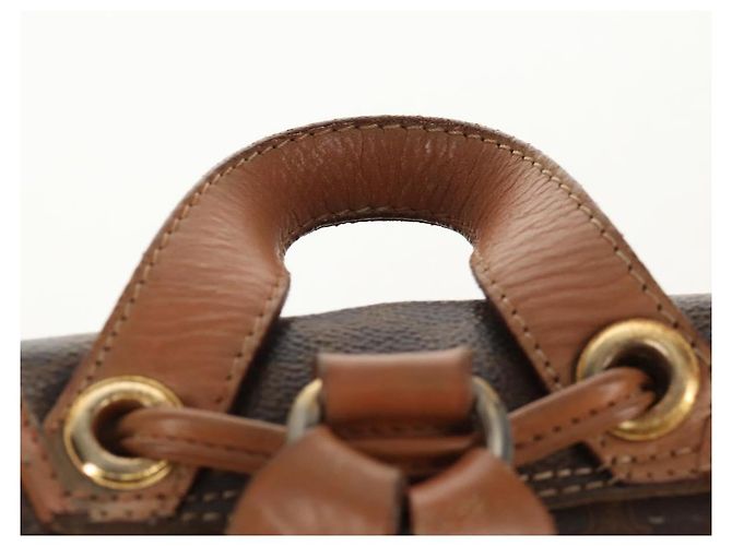 Céline CELINE Macadam Canvas Backpack PVC Leather Brown Gold Auth bs31713 Golden - view 8