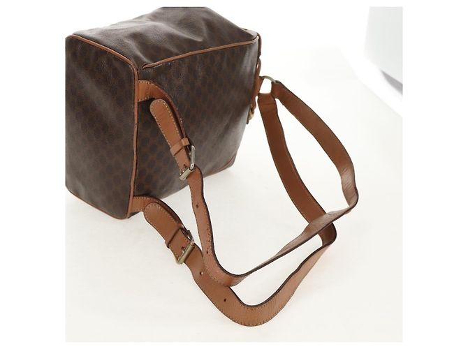Céline CELINE Macadam Canvas Backpack PVC Leather Brown Gold Auth bs31713 Golden - view 9