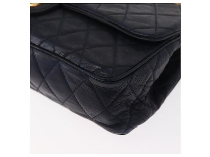 BALLY Borsa a Spalla con Catena Pelle Blu Navy Oro Auth 153688 D'oro - vista 11