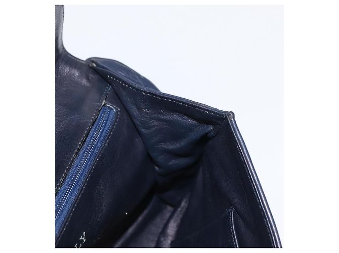 BALLY Borsa a Spalla con Catena Pelle Blu Navy Oro Auth 153688 D'oro - vista 18