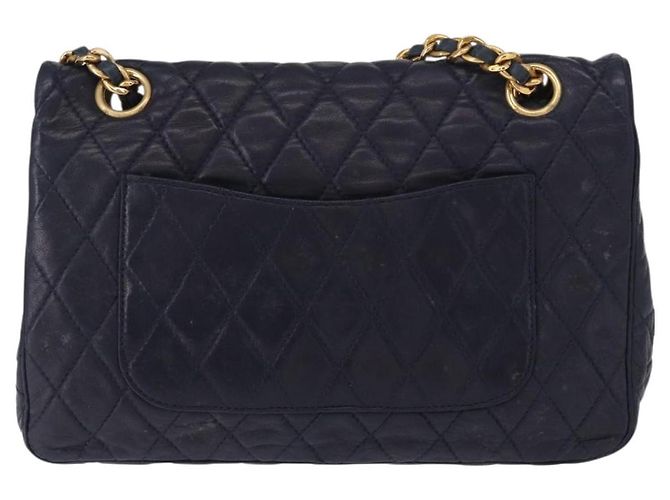 BALLY Borsa a Spalla con Catena Pelle Blu Navy Oro Auth 153688 D'oro - vista 3